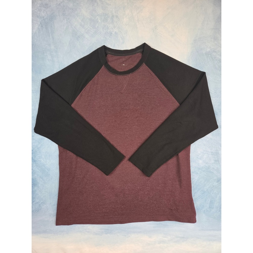 Orvis Classic Collection Men's Raglan Tee XL Burgundy Black Long Sleeve Stretch